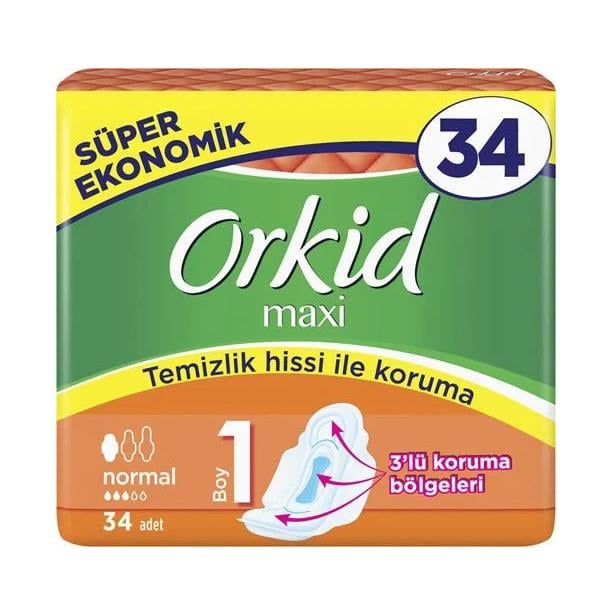 ORKİD MAXI NORMAL 1 BOY 34 ADETHİJYENİK PEDORKİDO8006540530627