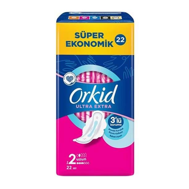 ORKİD ULTRA EXTRA UZUN 3 LÜ KORUMA 22 LİHİJYENİK PEDORKİDOU4015400934318