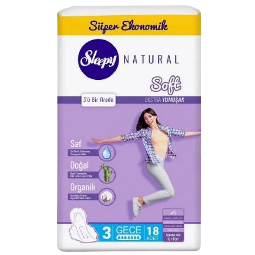 SLEEPY NATURAL SÜPER ECO GECE 18'LİHİJYENİK PEDSLEEPY28005180