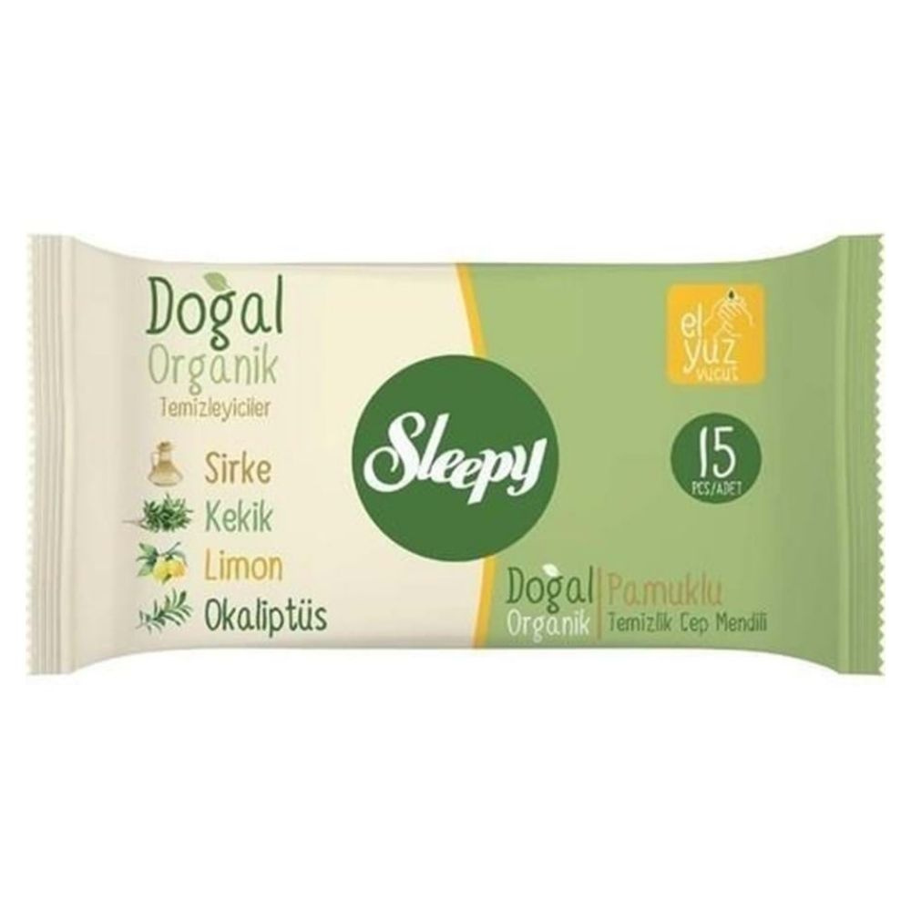 SLEEPY DOĞAL&ORGANİK PAMUKLU CEP MENDİLİ 15'LİISLAK MENDİLSLEEPY402-28003274