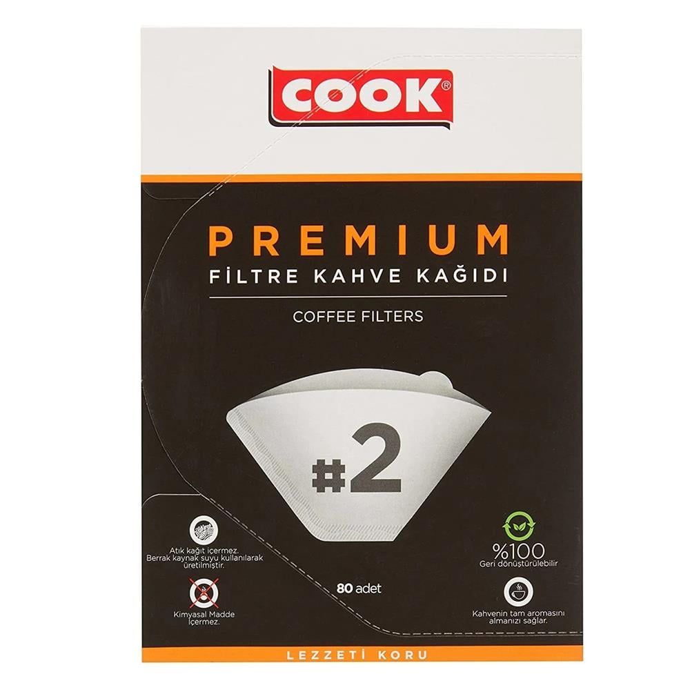 COOK PREMİUM FİLTE KAHVE KAĞIDI EBAT 2 80‘LİKAHVE KAĞIDI & PİPETMarkasız709260205
