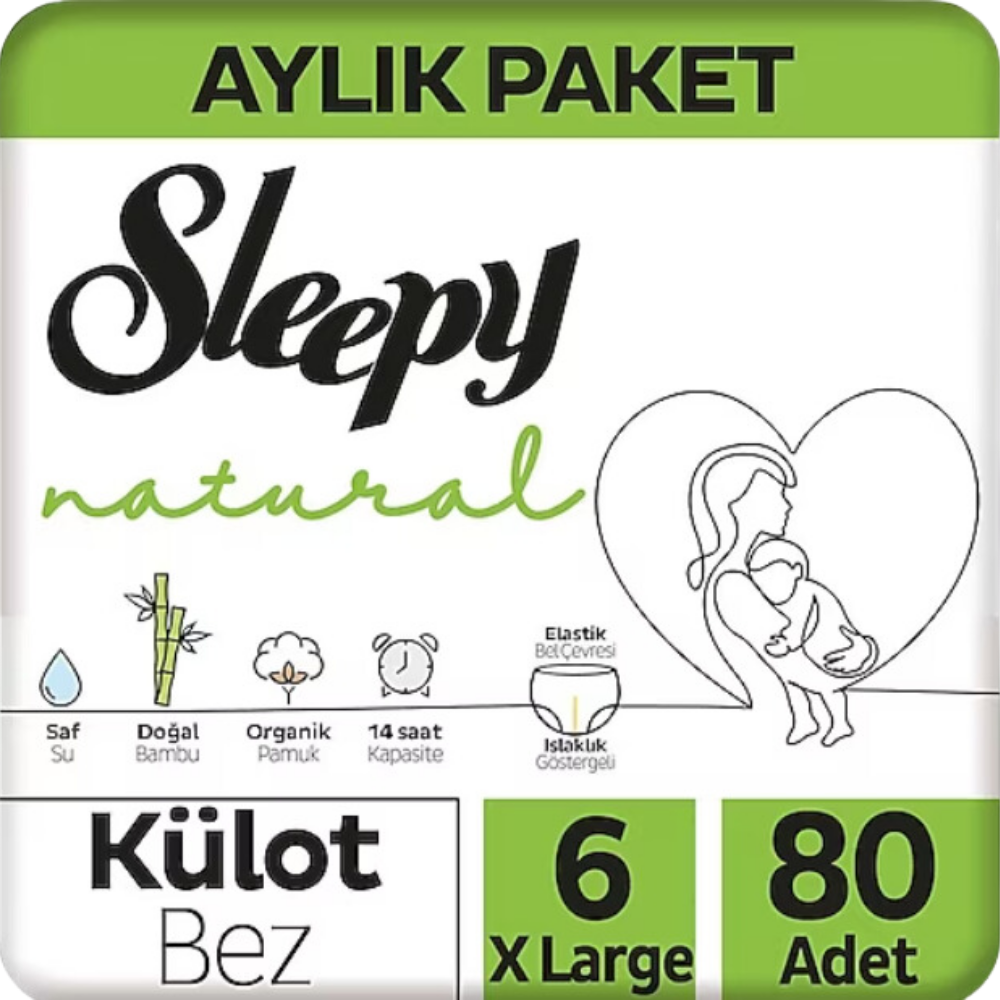 SLEEPY NATURAL MEGA KİLOT BEZ  XL NO: 6 80 Lİ..KİLOT BEZSLEEPY28006084