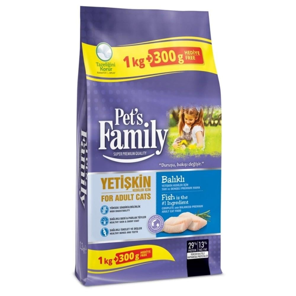 PET‘S FAMILY YETİŞKİN KEDİLER İÇİN BALIKLI MAMA 1300 GRMAMAPETS FAMİLİY315-062