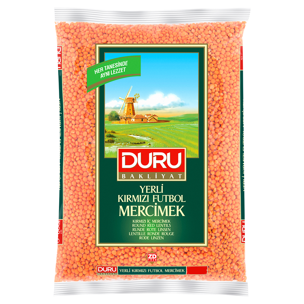 DURU KIRMIZI FUTBOL MERCİMEK 2000 GR YENİ ÜRÜNMERCİMEKDURU331-10