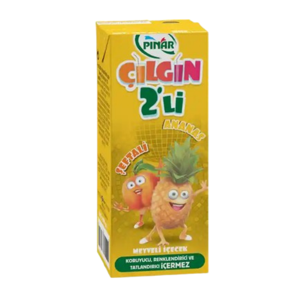 PINAR MEYVE SUYU ÇILGIN İKİLİ ŞEFTALİ ANANAS 200 MLMEYE SUYUPINAR153106670