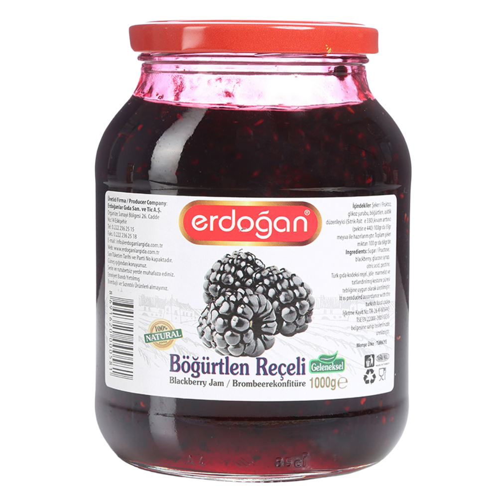 ERDOĞAN KAVANOZ REÇEL BÖĞÜRTLEN 1000 GRREÇELERDOĞAN200106