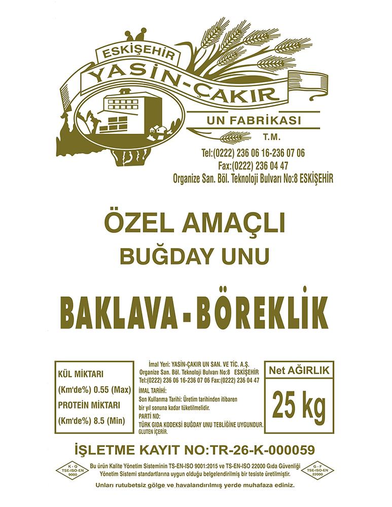YASİNÇAKIR BAKLAVALIK BÖREKLİK UN 25 KGSADE UNYASİN ÇAKIR02.03