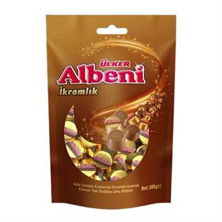 ÜLKER ALBENİ KARAMEL DOLGULU İKRAMLIK POŞET 300 GRHEDİYELİK ÇİKOLATAÜLKER187309