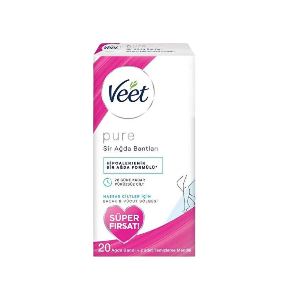 VEET PURE SİR AĞDA BANTLARI 20 AĞDA BANDI+2 TEMİZLEME MENDİLİAĞDA EPİLASYONMarkasızS8690570555936