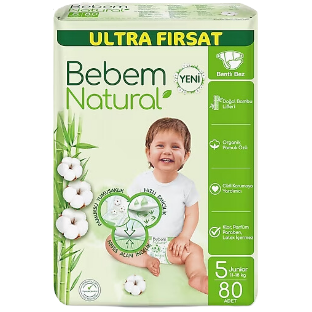 BEBEM NATUREL 11-18 KG 80 Lİ JUNİOR 5BEBEK BEZİBEBEM NATURAL50000577