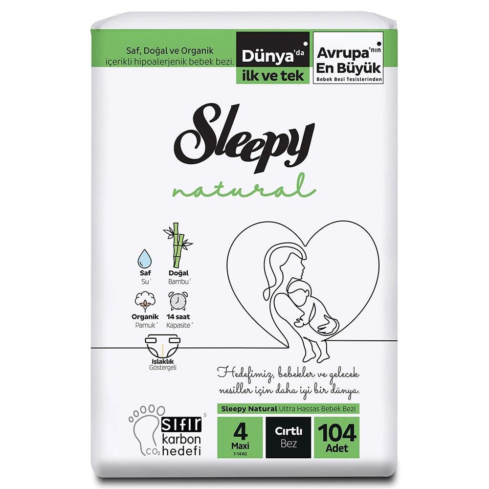 SLEEPY NATURAL JUMBO MAXİ NO:4 104'LÜBEBEK BEZİSLEEPY153.01.01124