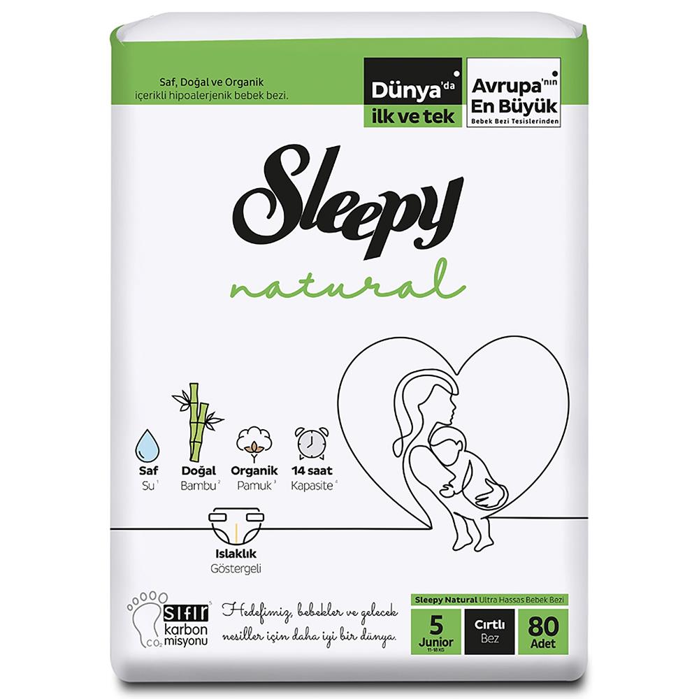 SLEEPY NATUREL 5 NUMARA CIRTLI BEZ 80'LİBEBEK BEZİSLEEPY212789
