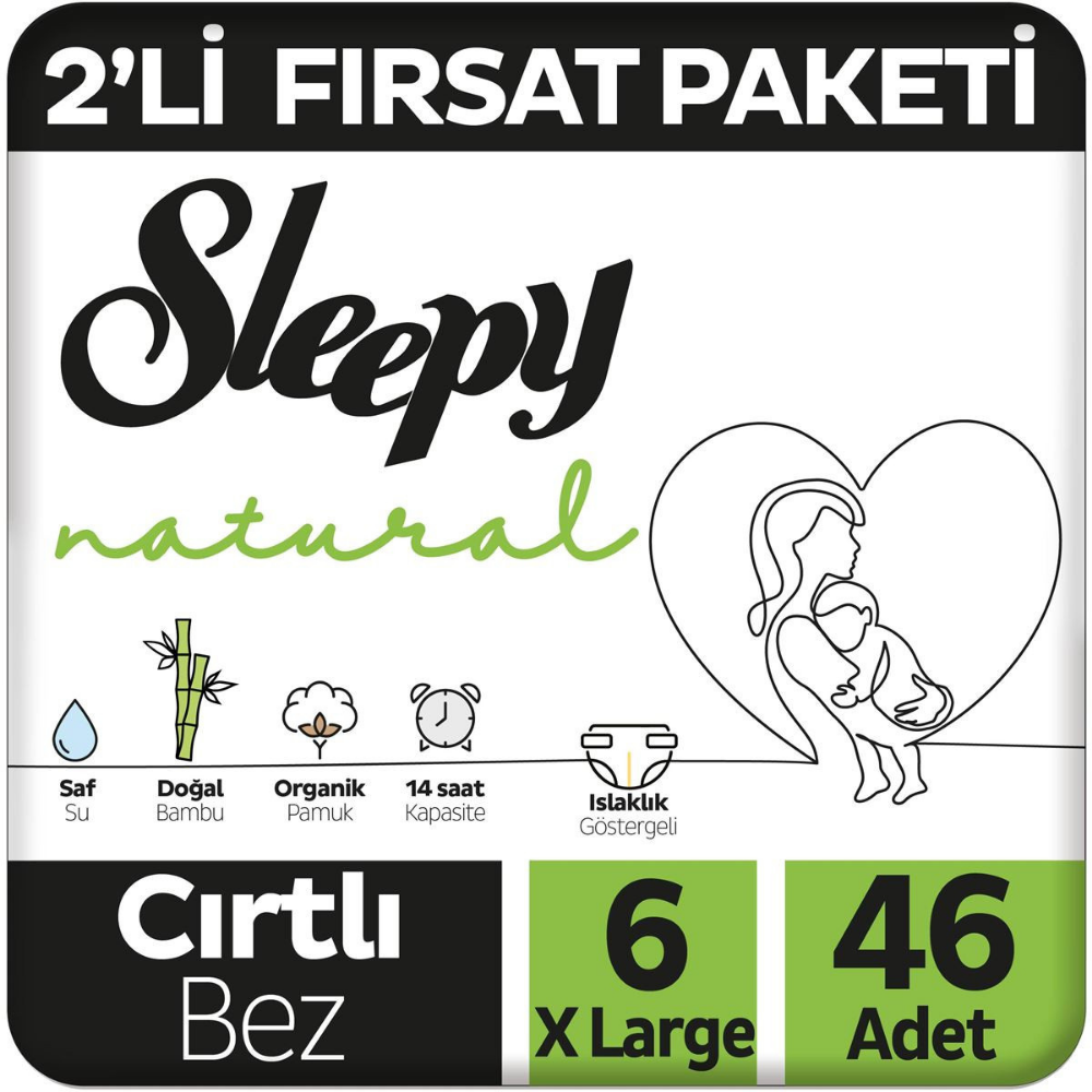 SLEEPY NATURAL 2Lİ FIRSAT XL 46'LIBEBEK BEZİSLEEPY402-28005855