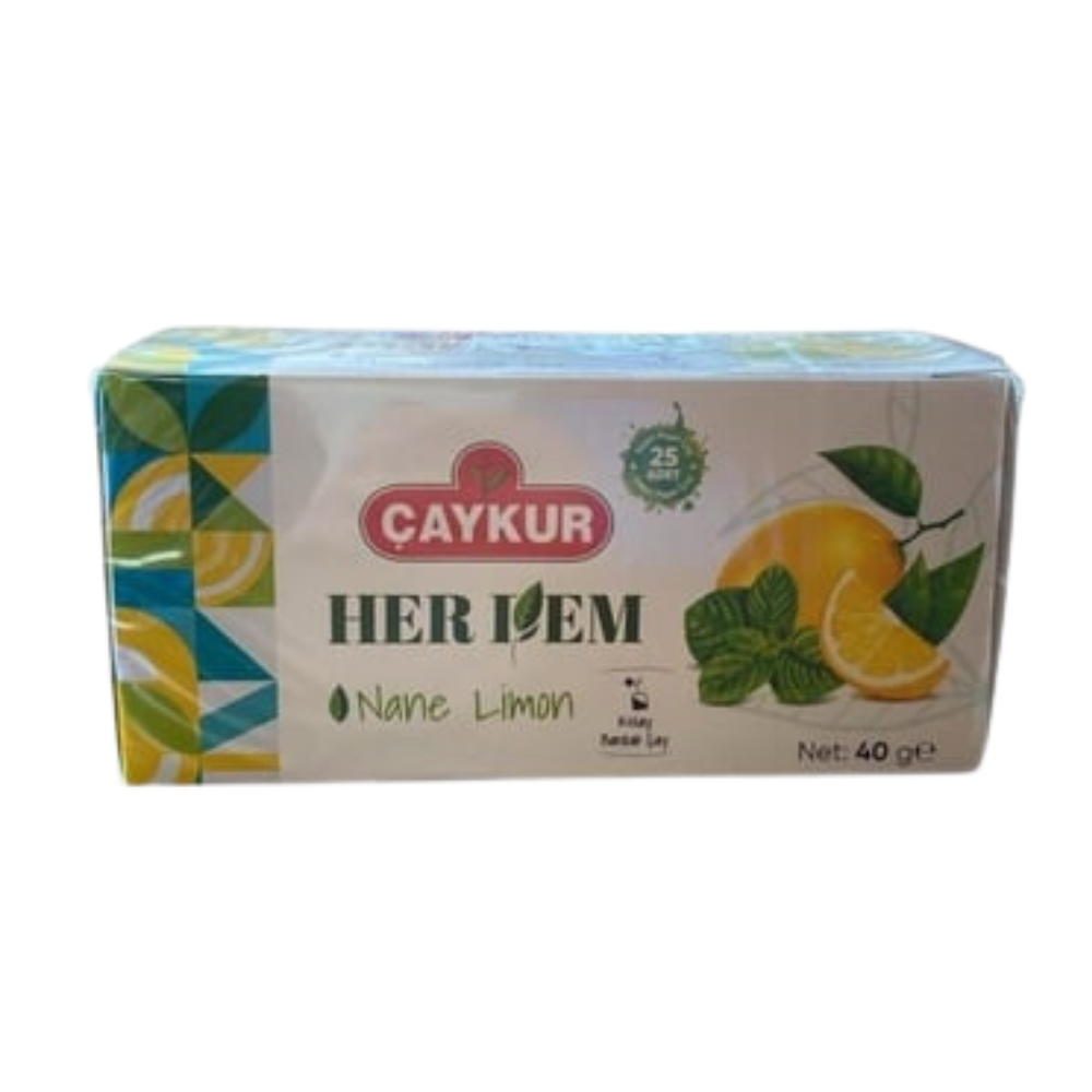 ÇAYKUR HERDEM YEŞİL NANE LİMON ÇAYI SÜZEN POŞET 40 GRBİTKİ ÇAYIÇAYKUR131043