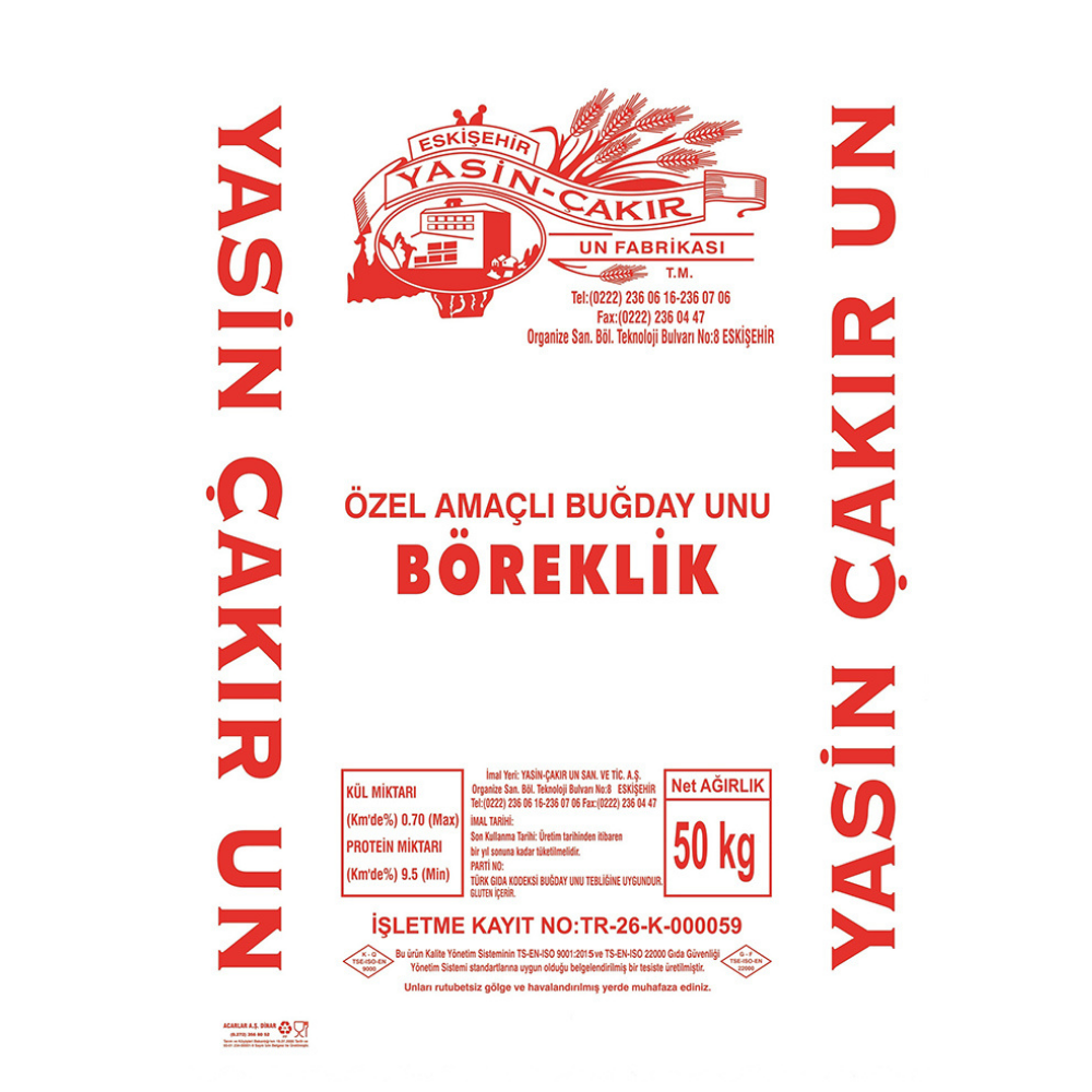 YASİNÇAKIR BAKLAVALIK BÖREKLİK UN 50 KGBUĞDAY UNUYASİN ÇAKIR02.01