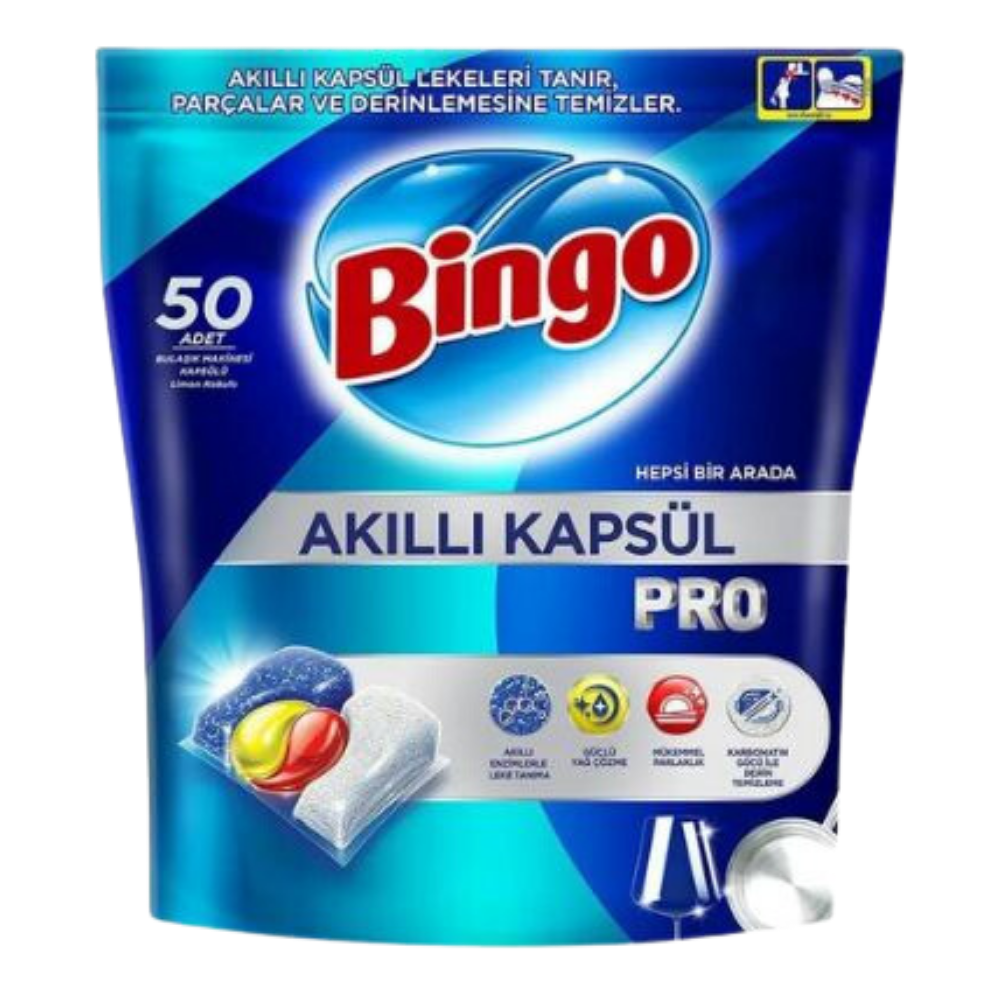 BİNGO AKILLI BULAŞIK KAPSÜLÜ PRO HEPSİ BİR ARADA 50'LİBULAŞIK YIKAMAMarkasız50003611