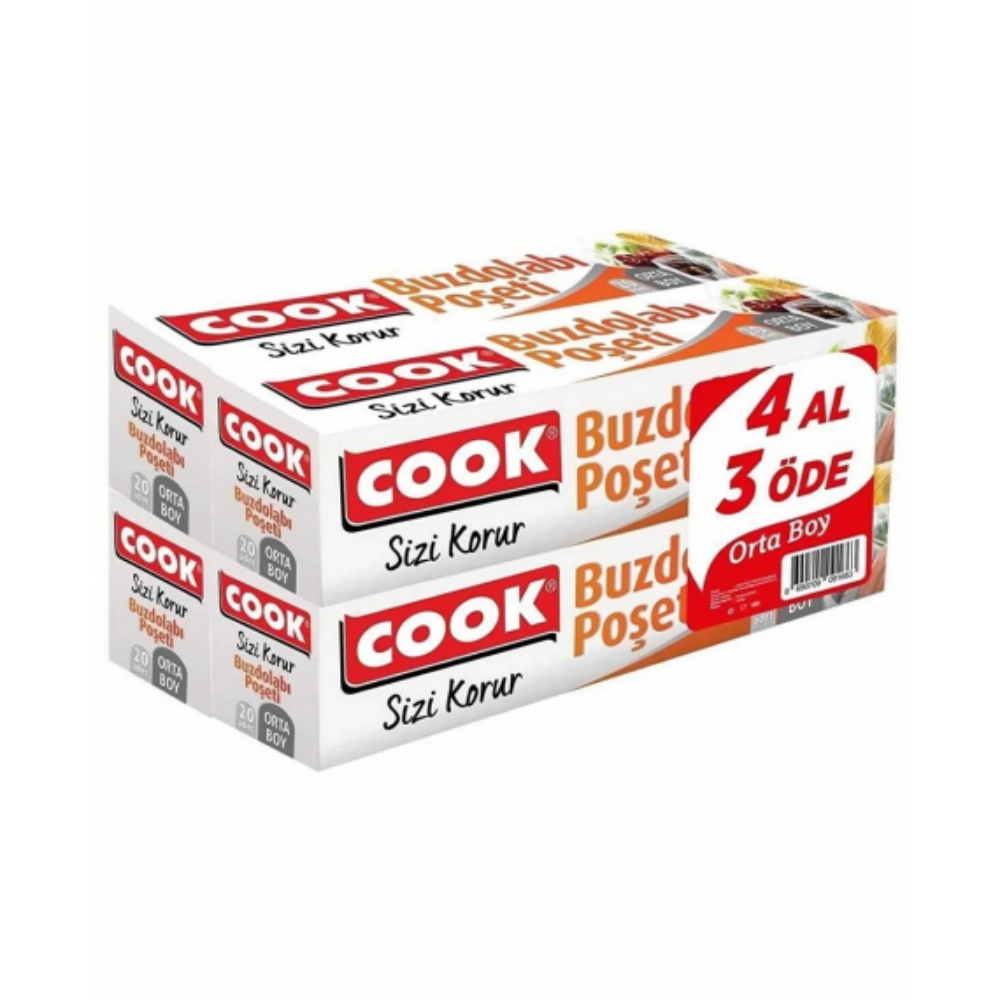 COOK HEDİYELİ 3+1 BUZDOLABI POŞETİ ORTABUZDOLABI POŞETİCOOK709091663