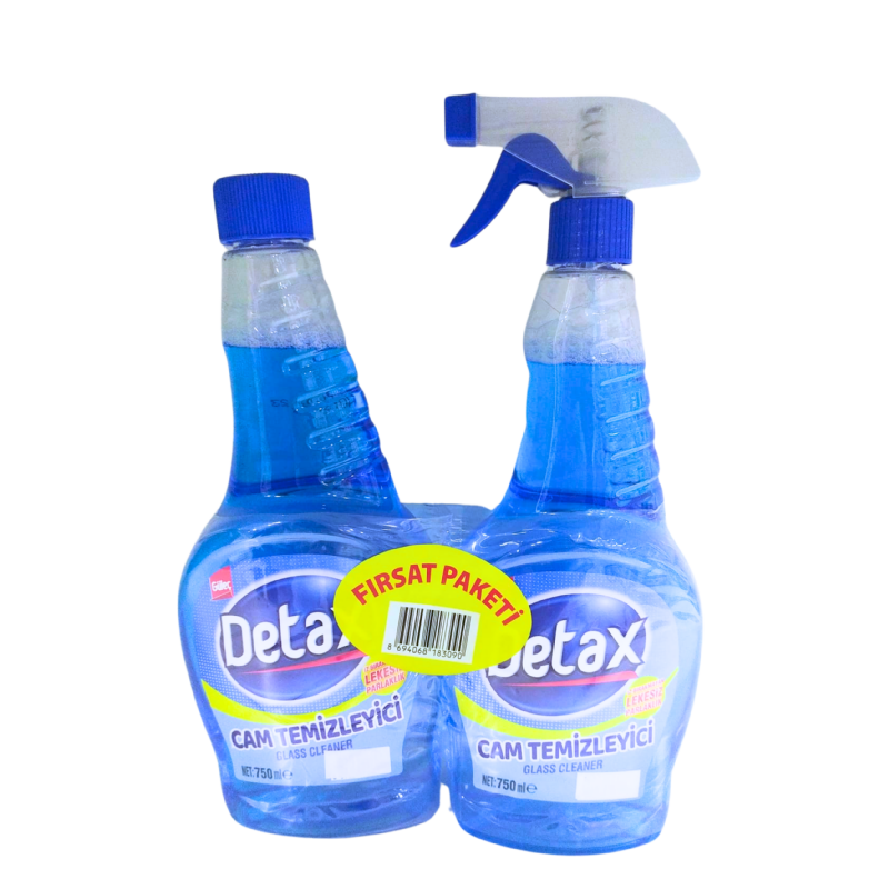 GÜLEÇ DETAX CAM TEMİZLEYİCİ İKİLİ PAKET 750 GR + 750 GRCAM TEMİZLEMEGÜLEÇ212816