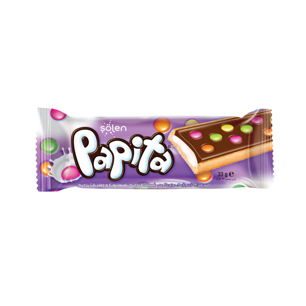 ŞÖLEN PAPİTA SÜTLÜ 33 GRÇİKOLATALI BARMarkasızMA.BIS.6287.00
