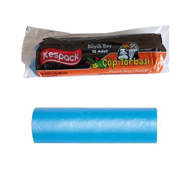 KESPACK MAVİ BÜYÜK ÇÖP POŞETİ 65*80 CMÇÖP POŞETİKESPACKVURAL033