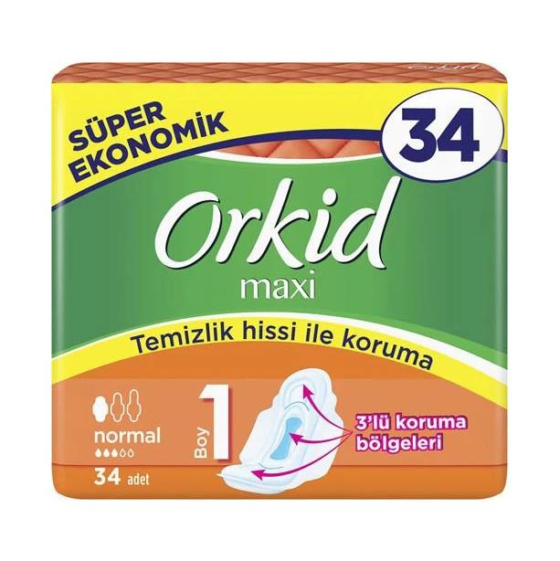ORKİD MAXI NORMAL 1 BOY 34 ADETHİJYENİK PEDORKİDO8006540530627