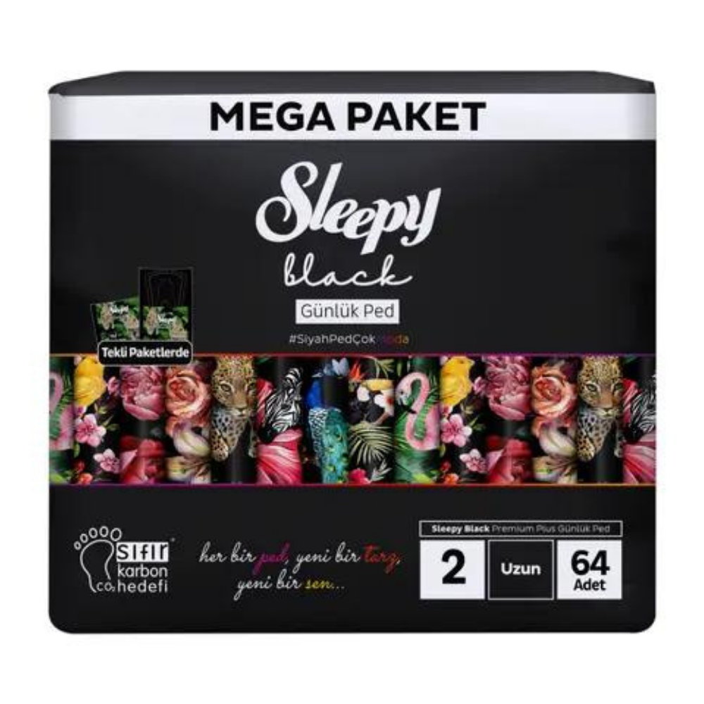 SLEEPY BLACK GÜNLÜK PED MEGA UZUN 64X12HİJYENİK PEDSLEEPY402-28005384