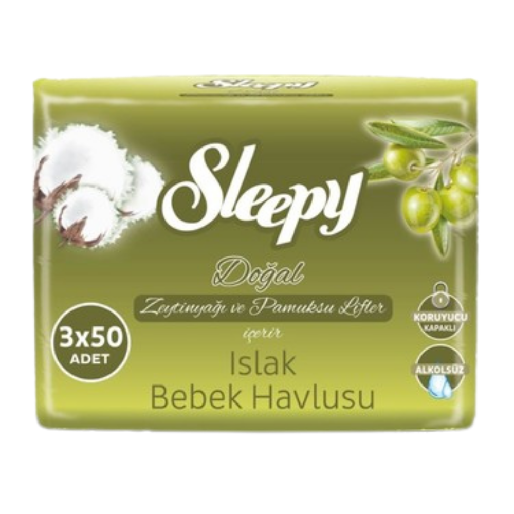SLEEPY ISLAK HAVLU Z.YAĞI&PAMUK KAPAKLI 3*50ISLAK MENDİLSLEEPY28002657