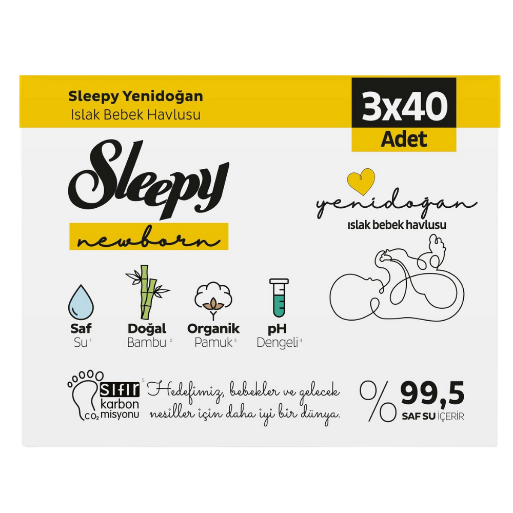 SLEEPY ISLAK HAVLU NEW BROWN 3*40KAĞIT ÜRÜNLERİSLEEPY28004527