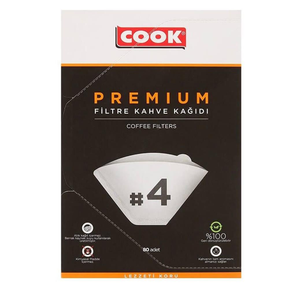 COOK PREMİUM FİLTE KAHVE KAĞIDI EBAT 4 80‘LİKAHVE KAĞIDI & PİPETMarkasız709260212