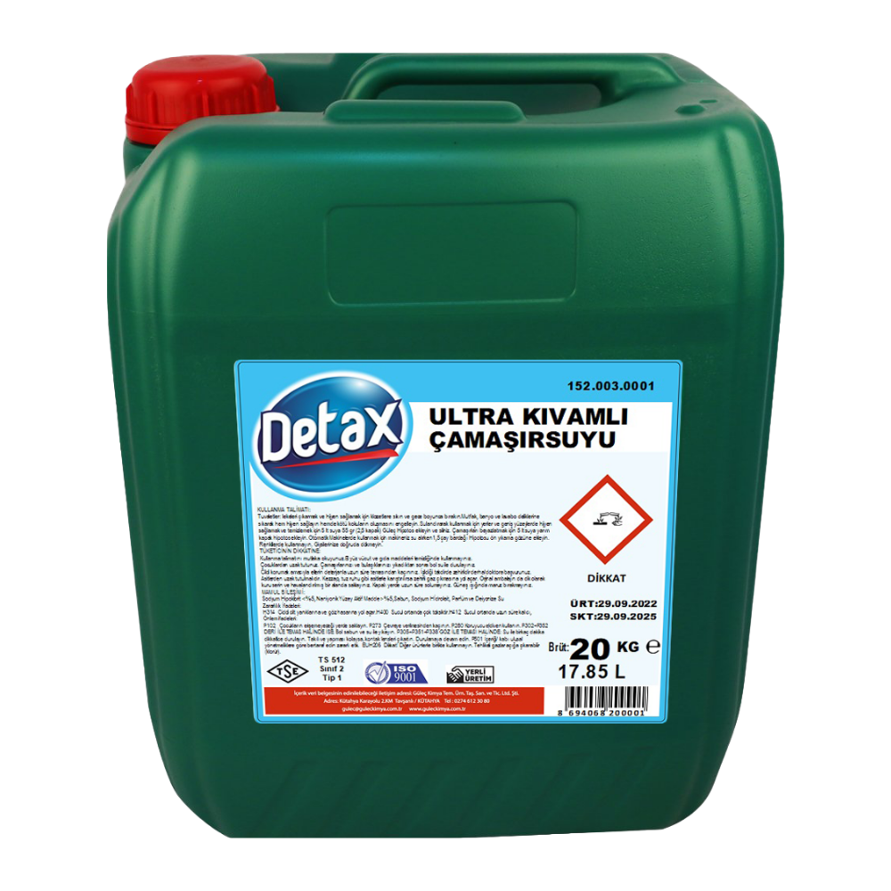 GÜLEÇ DETAX ÇAMAŞIR SUYU 30 KGKategorisizMarkasız152.003.0044