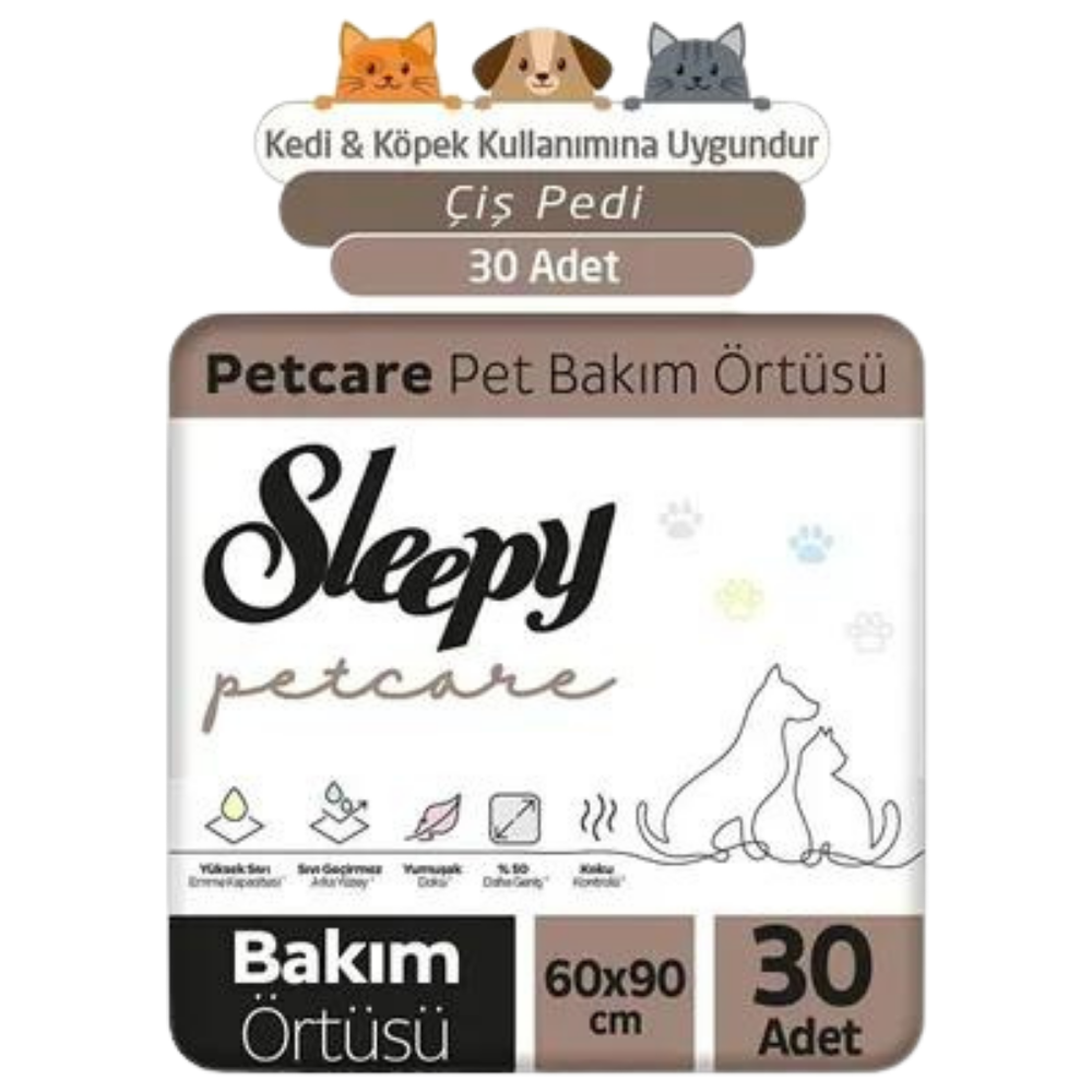 SLEEPY PETCARE EVCİL HAYVAN BAKIM ÖRTÜSÜ 60*90KEDİ KUMUSLEEPY28004654