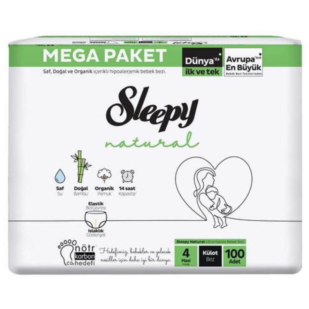 SLEEPY NATURAL MEGA KİLOTBEZ MAXİ 100 LÜKİLOT BEZSLEEPY28006082