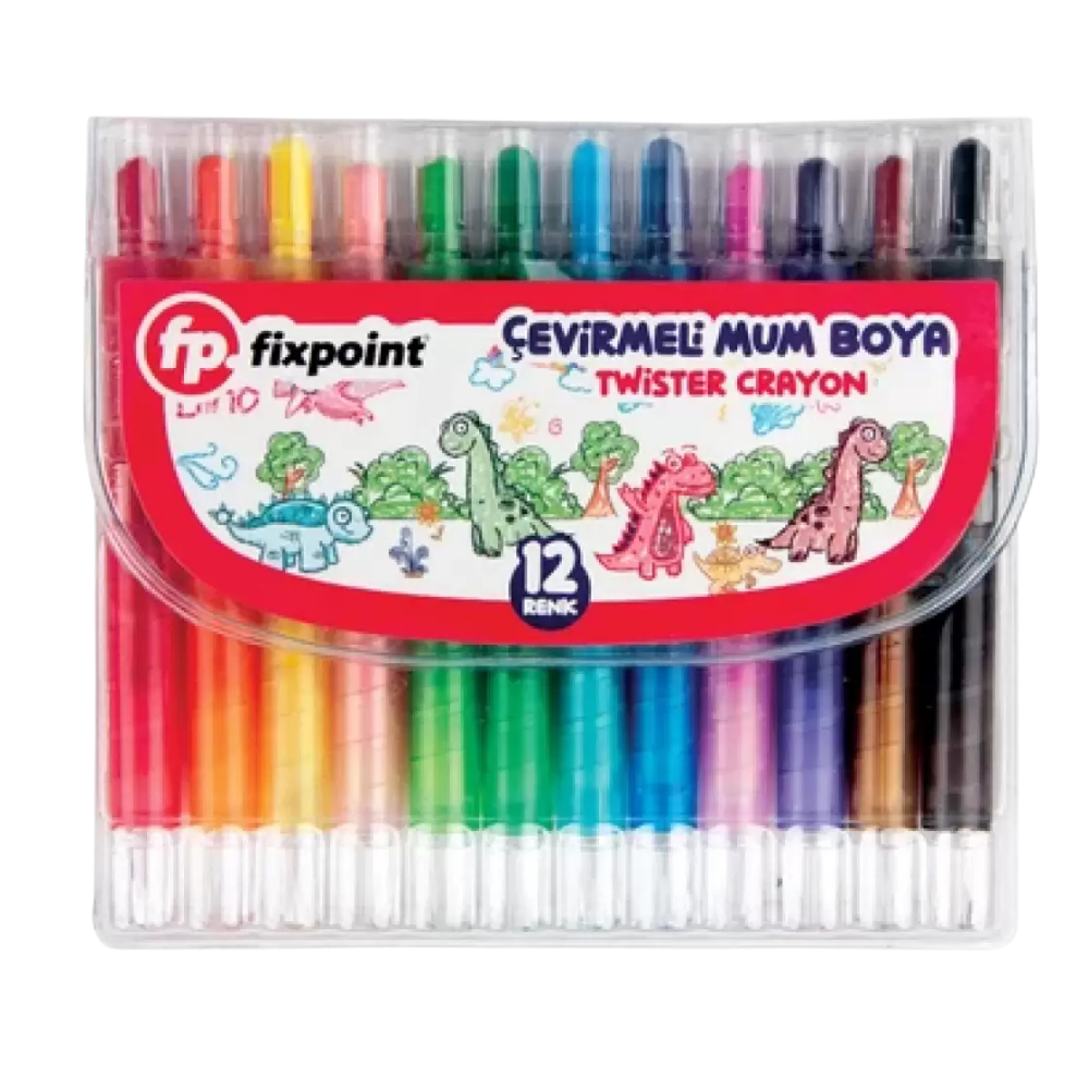 FİXPOİNT TWİSTER CRAYON MUM BOYA 12 Lİ UZUN P-2793KIRTASİYEFİXPOİNT56001.4422
