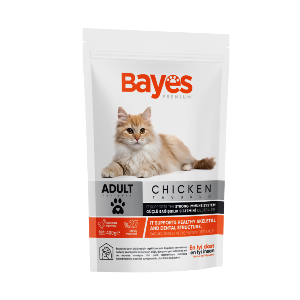 BAYES KEDİ KURU MAMA TAVUKLU YETİŞKİN 400 GRMAMABAYES760007