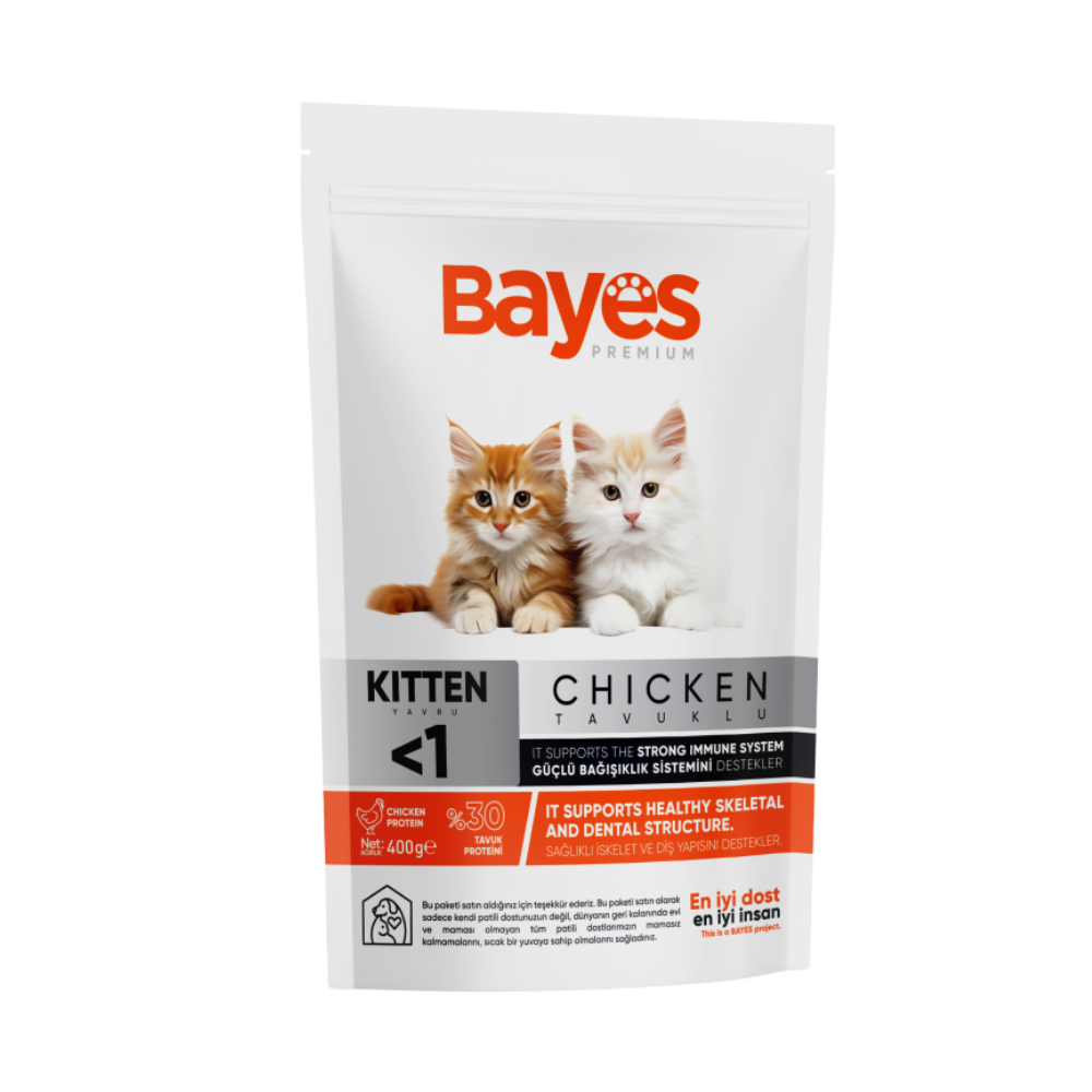 BAYES KEDİ KURU MAMA TAVUKLU YAVRU 400 GRMAMABAYES760052
