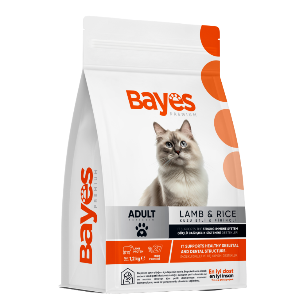 BAYES KEDİ KURU MAMA KUZU-PRİNÇ YETİŞKİN 1,2 KGMAMABAYES760076