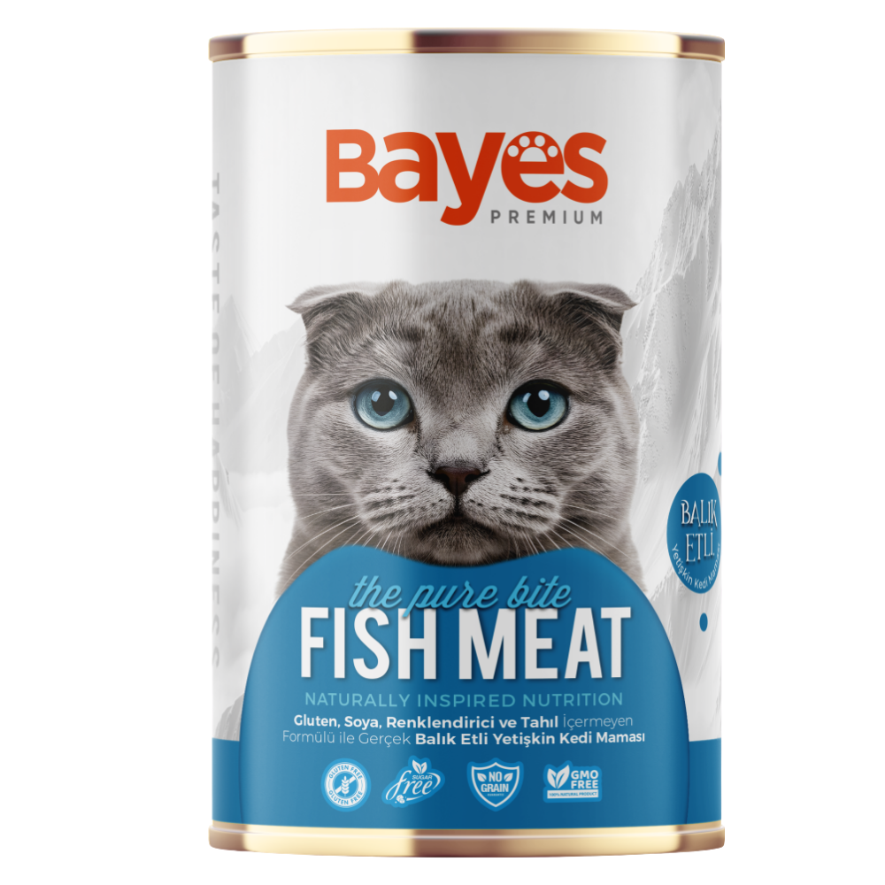 BAYES KEDİ YAŞ MAMA BALIK ETLİ YETİŞKİN 400 GRMAMABAYES760205