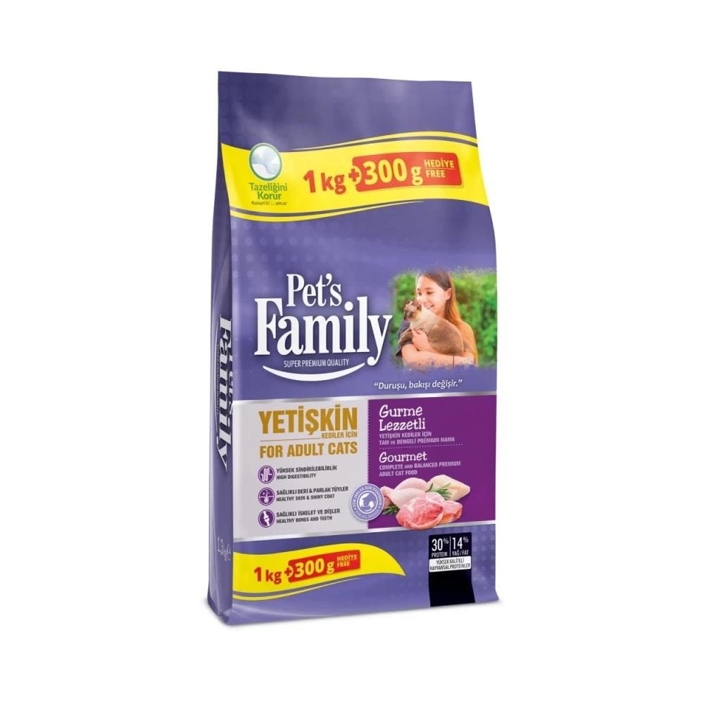 PET‘S FAMILY  YETİŞKİN KEDİLER İÇİN GURME LEZZETLİ MAMA 1300 GRMAMAPETS FAMİLİY315-061