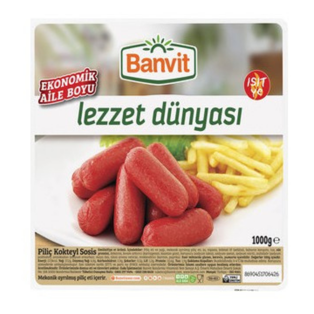 BANVİT KOKTEYL SOSİS 1000 GRSALAM & SOSİSBANVİT70642