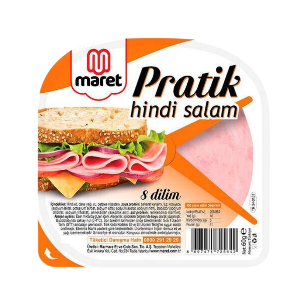 MARET PRATİK HİNDİ SALAM 60 GRSALAM & SOSİSMarkasız31000192