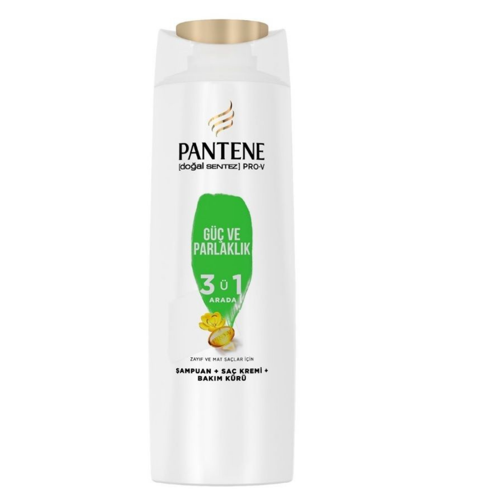 PANTENE GÜÇLÜ VE PARLAKLIK ŞAMPUAN 3 Ü 1 ARADA 350 MLŞAMPUANPANTENE2303