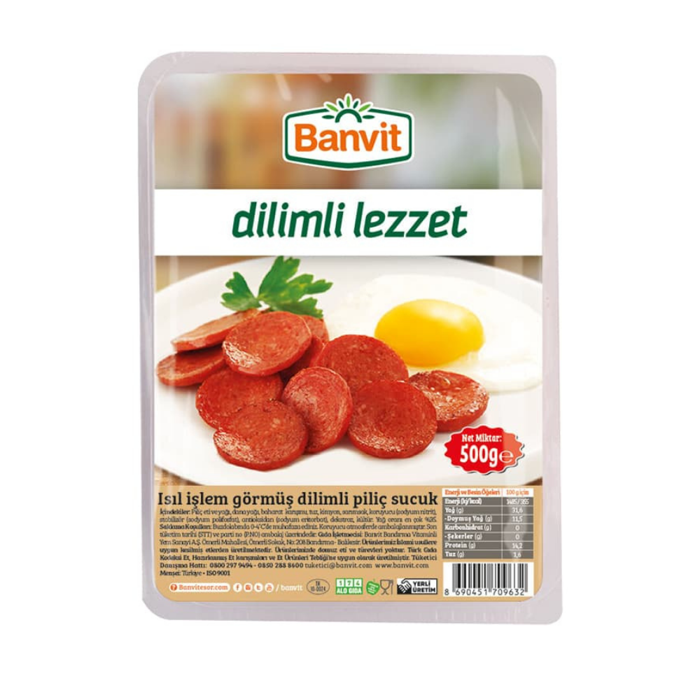 BANVİT DİLİMLİ SUCUK 500 GRSUCUKBANVİT70963