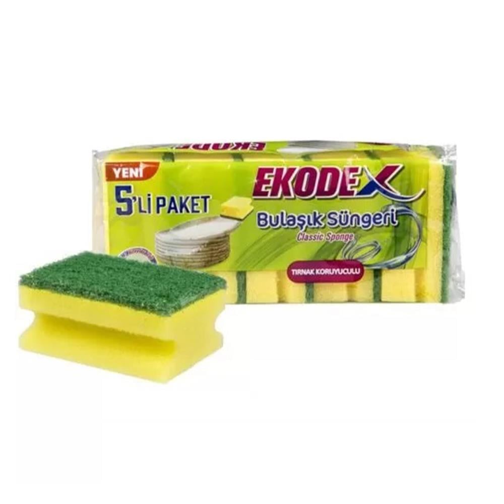 EKODEX KLASİK YEŞİL SÜNGER OLUKLU 5'LİTEMİZLİK SÜNGERİEKODEX10002