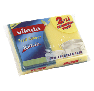 VİLEDA BULAŞIK SÜNGERİ 2Lİ YEŞİLTEMİZLİK SÜNGERİMarkasız1863