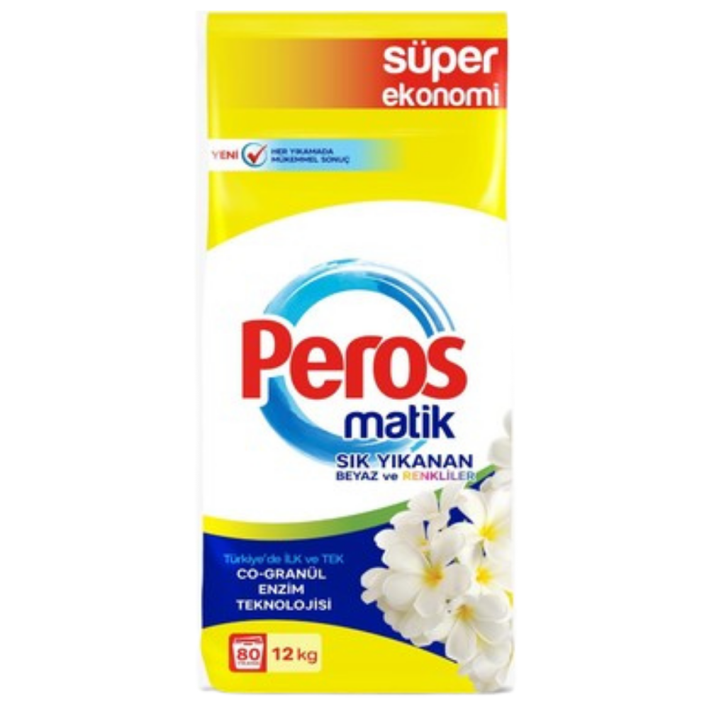 PEROS SIK YIKANAN BEYAZ VE RENKLİLER YASEMİN ÇİÇEĞİ 12 KGTOZ DETERJANPEROSTMPR120009