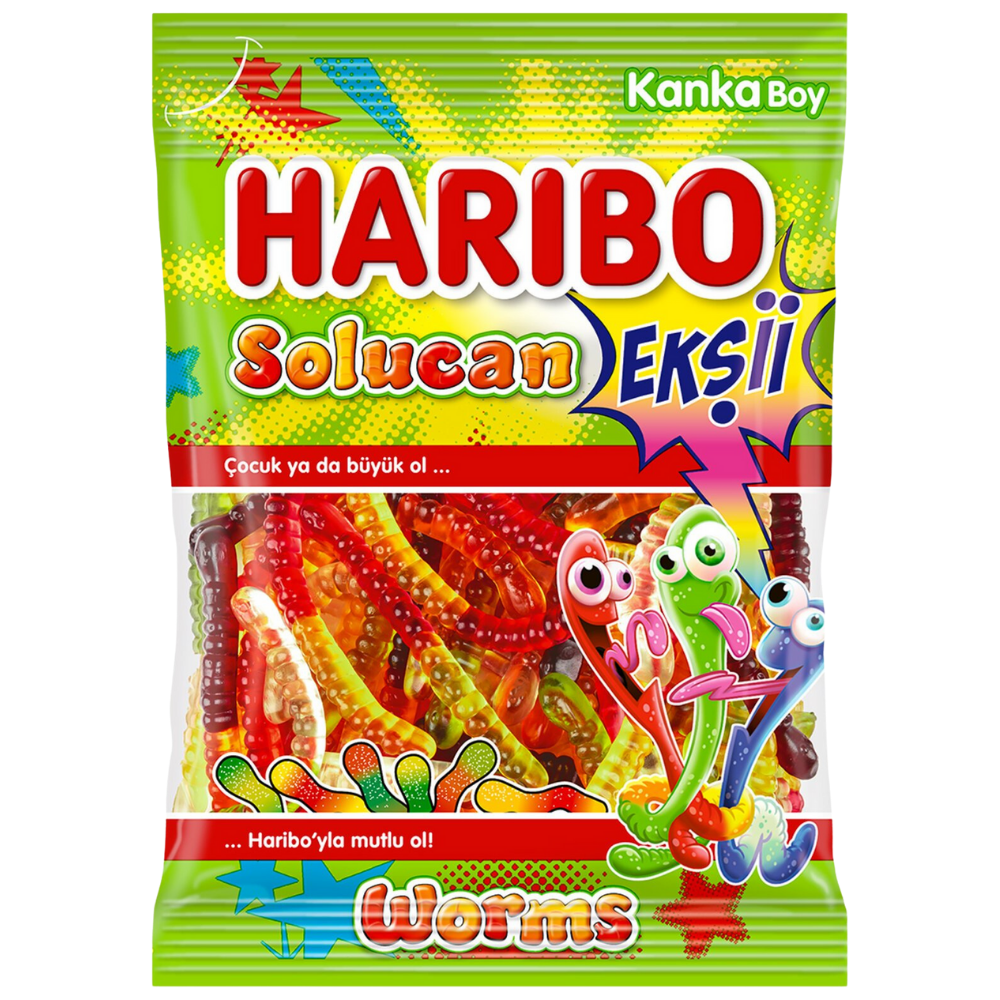 HARİBO SOLUCAN EKŞİ 70 GRYUMUŞAK ŞEKERHARİBOHARIBO10