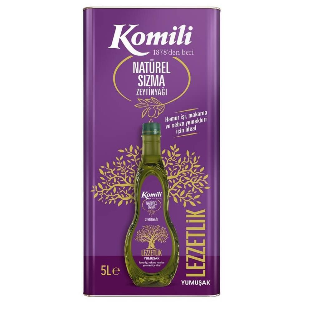 KOMİLİ LEZZETLİK YUMUŞAK SIZMA ZEYTİNYAĞI TENEKE 5 LTZEYTİN YAĞIKOMİLİ5028201