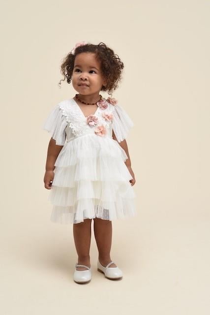 Kız Bebek Vintane Model Dantelli Bebek Elbisesi 2'lı Takım 6-24 Ay