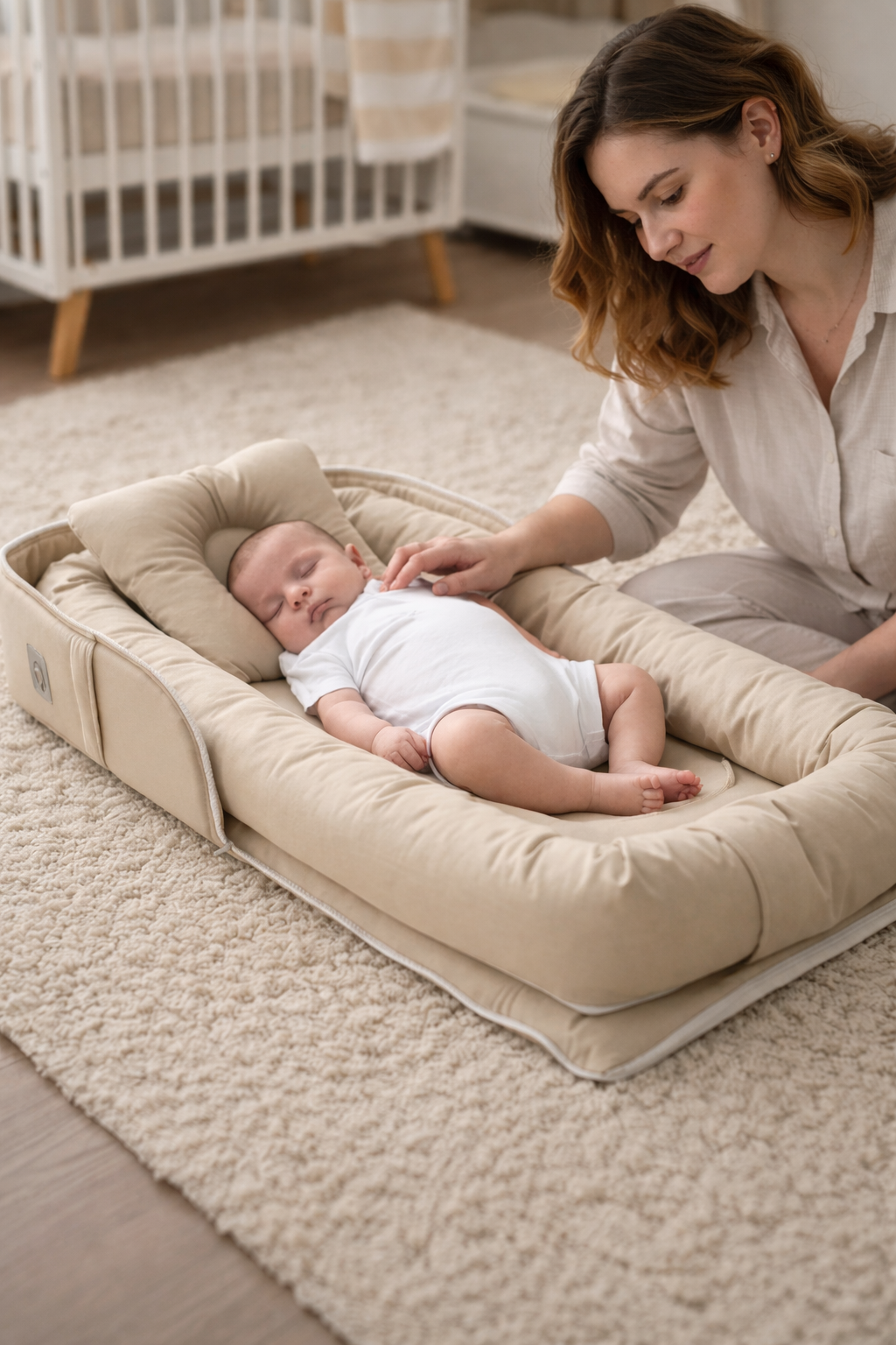 Babynest Lüx Taşınabilir Çantalı Bebek Yuvası-Yatağı Babynest , Seyahatte, Araçta, Otelde…