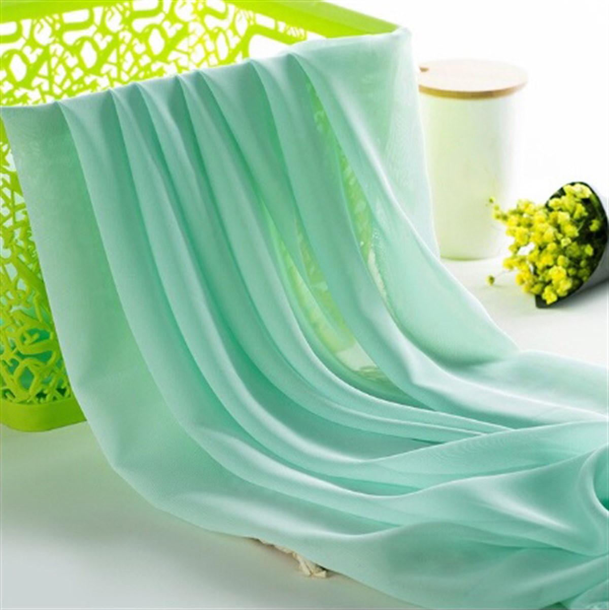 Jaju Baby açık yeşil şifon kumaş